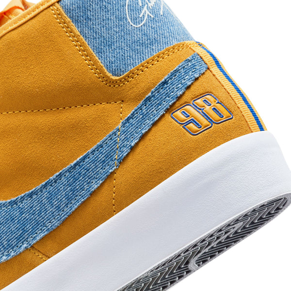 nike sb blazer mid pro GT University Gold / Game Royal Grant Taylor blue denim.