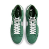 The NIKE SB BLAZER MID FIR / WHITE, by nike, is a green and white leather skate shoe.