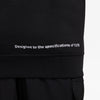 The back of a NIKE SB YUTO FLEECE HOODIE BLACK sweatshirt that says design to the specifications of 2020.