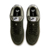 A pair of nike SB DUNK LOW PRO B SEQUOIA/SEQUOIA-LIGHT ARMY-WHITE skate shoes with black laces, white tongue labels, and beige inner lining, seen from above on a white background.