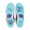 The NIKE SB Hayley Wilson Dunk Low Pro features translucent blue soles revealing the Nike SB logo and black comedy/tragedy mask graphics, crafted with premium materials for standout style.