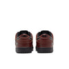 The nike SB x LIMO Dunk Low Pro in Dark Pony/Black-Silver-White features football-textured leather with "LIMO" on the left heel, "NIKE" on the right, and unique custom limosine artwork viewed from the back.