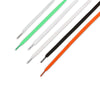 Six custom laces in white, green, black, orange, and white-gray patterns are arranged diagonally on a white background—perfect for adding style to your NIKE SB x Limo Dunk Low Pro Dark Pony/Black-Silver-White sneakers by Nike.