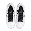 Top view of a pair of nike SB P-ROD 1 Zoom Air Low 20 Years sneakers in White/Black-White-Clear with black laces, black accents, and perforated toe boxes—ideal for aspiring skateboarding scholarship recipients.