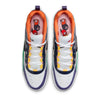 The nike NIKE SB ISHOD 2 AIR MAX UNIVERSITY RED / BLACK-AMARILLO-NAVY skate shoes are shown from above with white laces, multicolored panels, orange collars, and insoles featuring a billiard ball graphic design.
