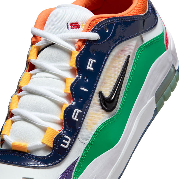 Close-up of the Nike SB Ishod 2 Air Max in University Red, Black, Amarillo, and Navy—ideal for skaters seeking a colorful, durable sneaker with signature Nike style.