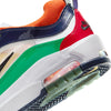 Close-up of the NIKE SB ISHOD 2 AIR MAX UNIVERSITY RED / BLACK-AMARILLO-NAVY skate shoe by nike, featuring green, red, navy, orange, and white panels with visible Air Max cushioning and a partial black Nike logo.