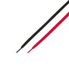 A black and a red shoelace, ideal replacements for your nike NIKE SB P-ROD 1 ZOOM AIR LOW BLACK / VARSITY RED-FLINT GREY-BLACK, are displayed side by side on a white background.