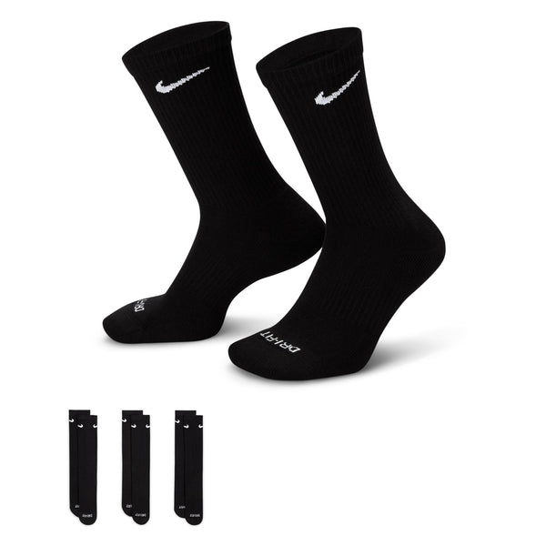 Nike Everyday Crew Socks 3 pack in black and white.
