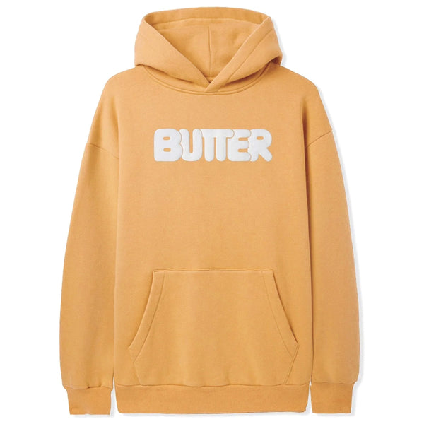 A BUTTER GOODS ROUNDED LOGO HOODIE SORBET with a chenille applique.