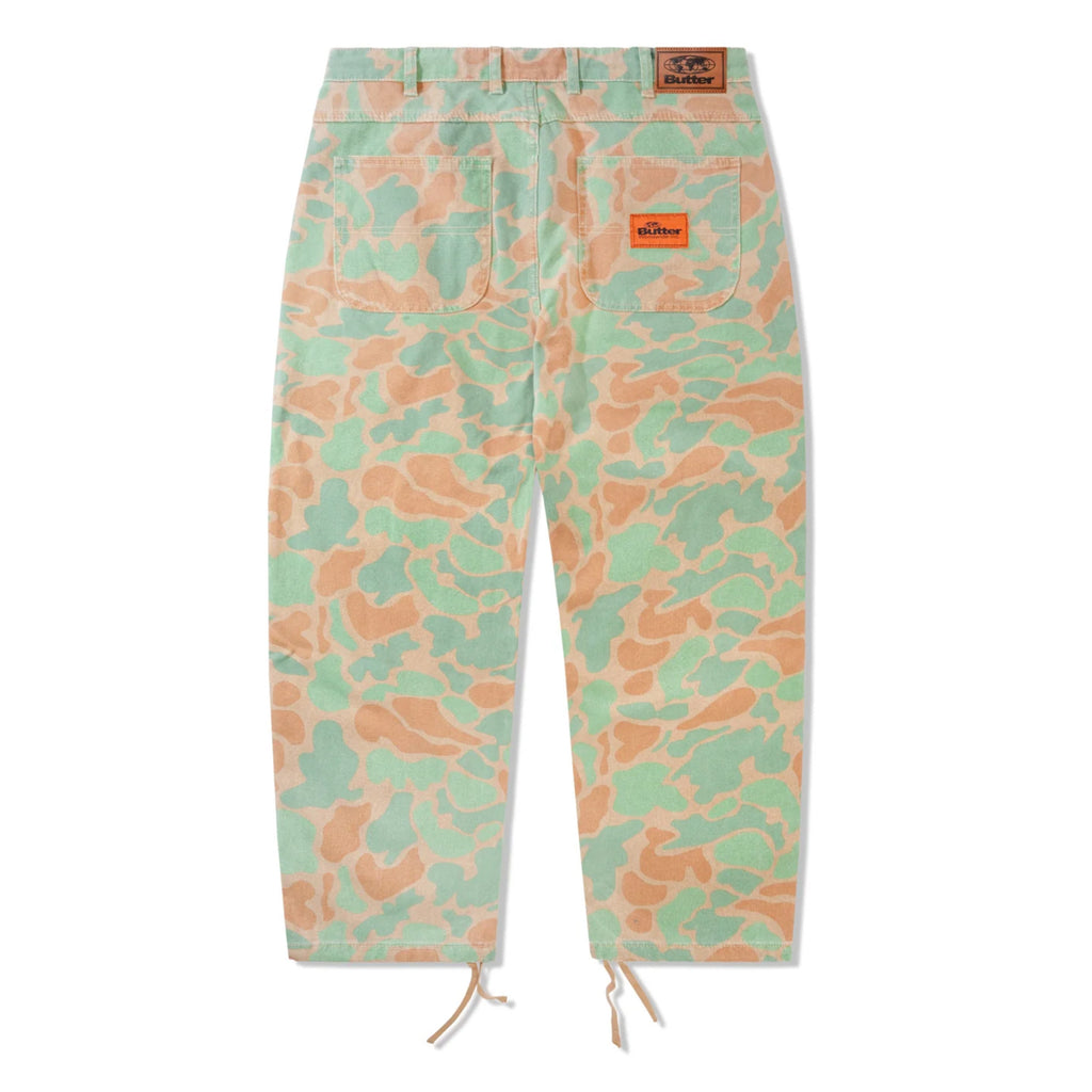 Butter Goods Santosuosso camo pants in green and orange.