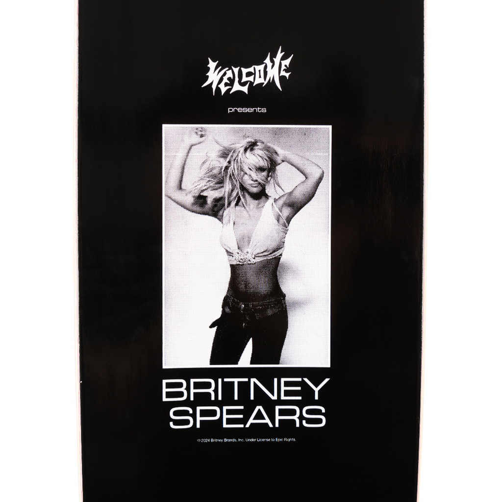 A black and white image of Britney Spears in a revealing outfit graces the poster, with the text "WELCOME X BRITNEY SNAKE ON SON OF BOLINE" at the bottom.