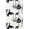 A black-and-white image of a woman featuring three repeated close-up shots of her face stacked vertically. Text in the middle reads "Britney Spears" and "WELCOME X BRITNEY TILL THE WORLD ENDS," from the brand WELCOME.