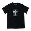 The WELCOME X BRITNEY PRINCESS TEE BLACK by WELCOME features a black screen-printed design of a person holding a rope, framed by white lines, with the text: "I know I may be young... but I’ve got feelings too.