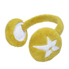 Introducing the Carpet Co. C-Star Earmuffs Moss, featuring a yellow design with white star patterns on the ear cups, perfectly blending style and comfort.