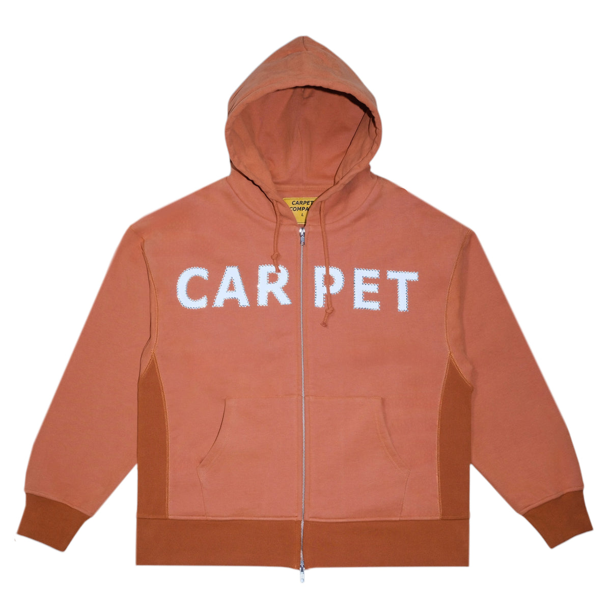 CARPET CO. RHINESTONE DOUBLE ZIP HOODIE DUSTY BROWN– Bluetile