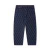A pair of BUTTER GOODS CHAIN LINK DENIM JEANS DARK INDIGO with a chain link geometric pattern.