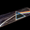 HABITAT X PINK FLOYD DARK SIDE OF THE MOON prism and spectrum graphic on an 8.25" skateboard deck against a black background by HABITAT.