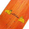 The CARPET EGYPT GREEN skateboard deck by Carpet Co. is vibrant orange and features two cartoon sphinxes with the text "PRINTED BY EGYPTIANS" between them, showcasing a hand-screened design that blends creativity with craftsmanship.