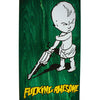 The FUCKING AWESOME GUN BABY by FUCKING AWESOME features a cartoon baby with a large revolver on a green background, paired with bold yellow "FUCKING AWESOME" text for an edgy skateboard-inspired look.