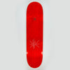 A FUCKING AWESOME WANTO THROW UP MAN 8.18 x 31.73 skateboard deck in red with a white abstract graphic, by FUCKING AWESOME, displayed against a plain light gray background.