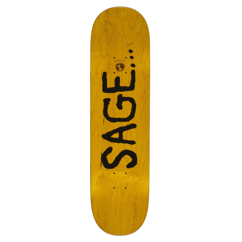 A FUCKING AWESOME FUCKING AWESOME SAGE ELSESSER TEN OF SWORDS with a yellow wood finish, featuring the words "SAGE ELSESSER" in large black letters.