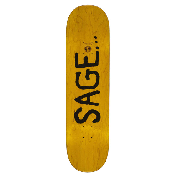 A FUCKING AWESOME FUCKING AWESOME SAGE ELSESSER TEN OF SWORDS with a yellow wood finish, featuring the words "SAGE ELSESSER" in large black letters.