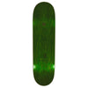A green FUCKING AWESOME DILL SON OF CONMAN skateboard on a white background.