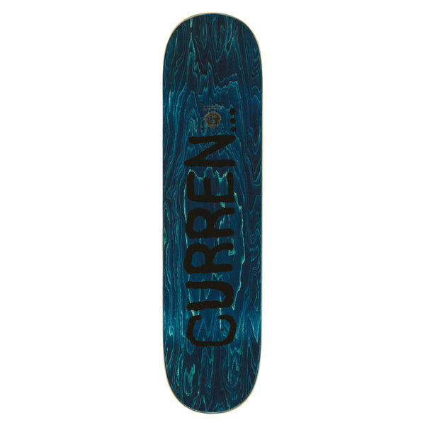 A FUCKING AWESOME CURREN CAPLES PROTECTOR skateboard deck with a blue and black marbled design, the word "CURRENT" printed in black text, and an unmistakable nod to AIDAN MACKEY's unique style.