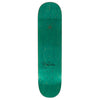 A green FUCKING AWESOME BEATRICE GUARDIAN skateboard with black text designed by Beatrice Domond and featuring the Guardian logo.