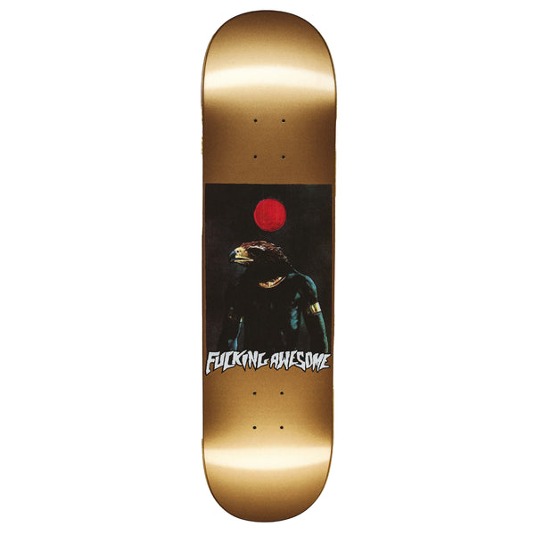 A FUCKING AWESOME GODRA skateboard deck featuring a digital print of a man riding a horse.