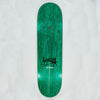 The FUCKING AWESOME X SICKID BERLE CLASS PHOTO skateboard deck features a green finish with visible wood grain and a black Kevin Bradley signature-style graphic near one end.