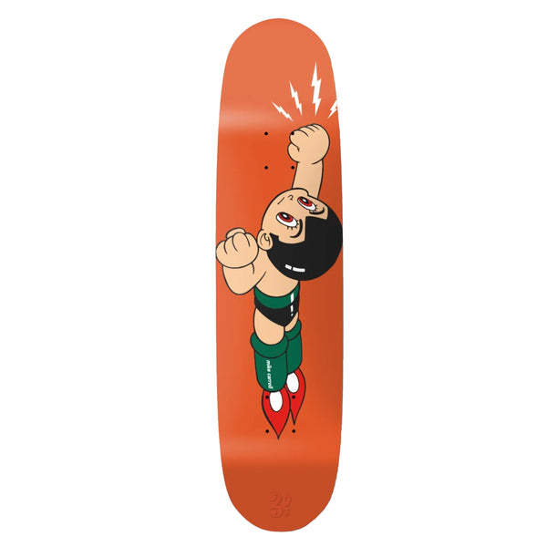 A GIRL skateboard with a cartoon character on it.