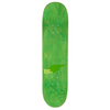 A green skateboard with a green GIRL YEAH RIGHT 20 YEAR HOLOGRAPHIC logo on it.