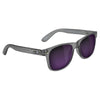 round plastic framed sunglasses with purple lens