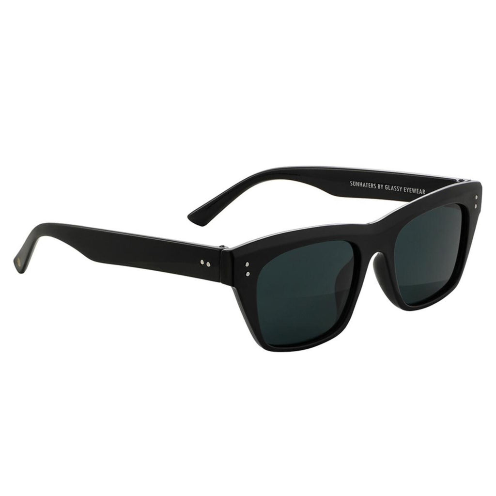 plastic square framed glasses with black lens