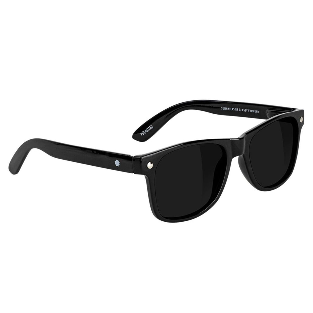 round plastic framed black sunglasses