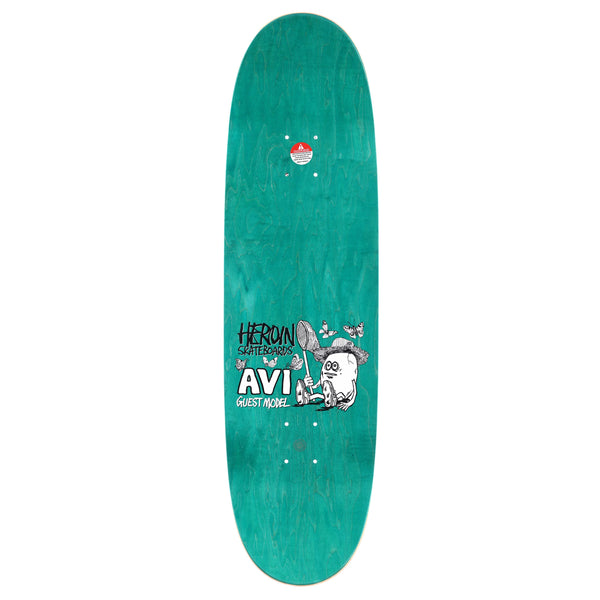 graphic skateboard top with veneer stained background 