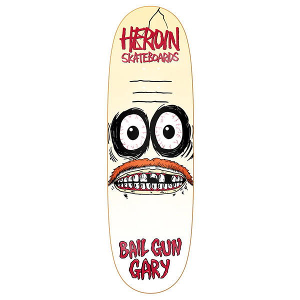 A Baker skateboard with a cartoon face on it.