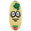 The HEROIN SWAMPY PRO EGG SWAMP ZILLA skateboard deck features a striking graphic of two wide eyes and a gaping mouth, with a green reptilian claw and eye emerging from a cracked opening above. The design includes the text "SWAMP ZILLA" and "HEROIN SKATEBOARDS." Crafted from North American Hard Rock Maple, it guarantees razor edge performance.