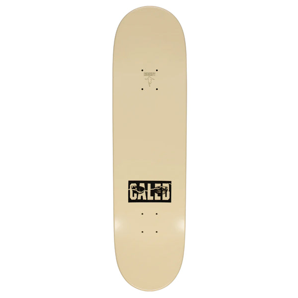 A beige HOCKEY BARNET RED RANGER skateboard with a black HOCKEY logo on it.