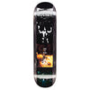 The HOCKEY PANIC TO PEACE skateboard deck by HOCKEY features a monochrome face design with the words "Panic to Peace" amid a fiery house scene. Made with premium digital print technology, it delivers vivid details and durability for skating adventures.