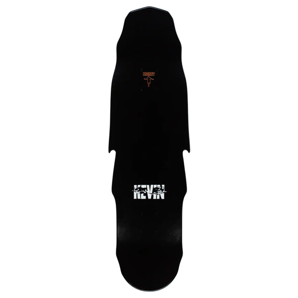 A black HOCKEY skateboard with a white HOCKEY logo on it, perfect for skateboarding enthusiasts who value style.