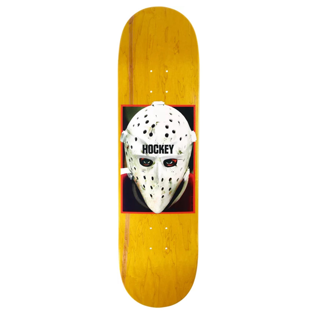 A HOCKEY-themed skateboard deck featuring a stained HOCKEY WAR ON ICE S2 logo.