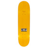 Yellow skateboard deck by HOCKEY with a premium digital wood texture print and "DIEGO" in black and white near one end, named HOCKEY DIEGO TODD BACK CRACK.