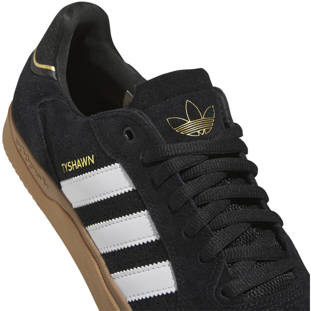 ADIDAS TYSHAWN LOW BLACK / WHITE / GUM sneakers in black and gold.
