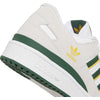 A white and green ADIDAS FORUM 84 LOW ADV WHITE / DARK GREEN / YELLOW sneaker.