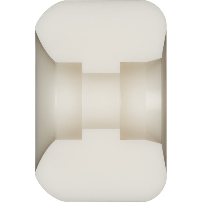 The POWELL PERALTA NANO RAT DF 56x36MM 88A is a white, cylindrical skateboard wheel with a central groove and asymmetrical double radial design, displayed from above against a plain background.
