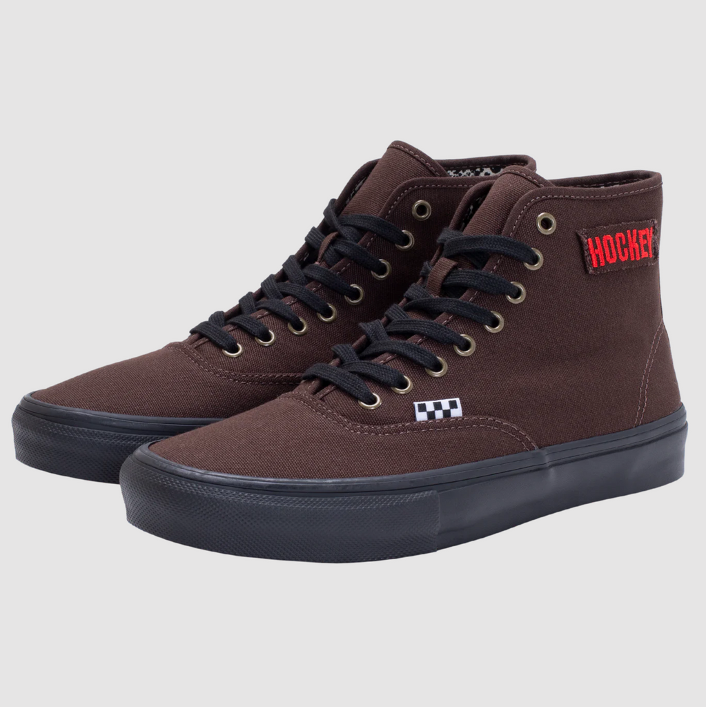 VANS X HOCKEY SKATE AUTHENTIC HIGH BROWN SNAKE SKIN sneaker - brown.