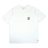 The NIKE SB PAUL RODRIGUEZ MAX90 SKATE TEE WHITE by nike is a soft midweight cotton skate t-shirt featuring a small colorful patch on the left chest pocket, shown on a flat white background.